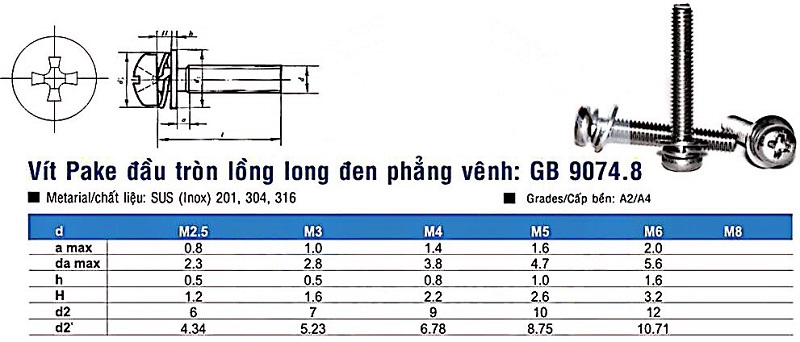 Bu lông inox, vít inox, tắc kê nở inox, chất lượng cao