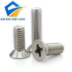 Vít pake inox đầu bằng thân bu lông inox