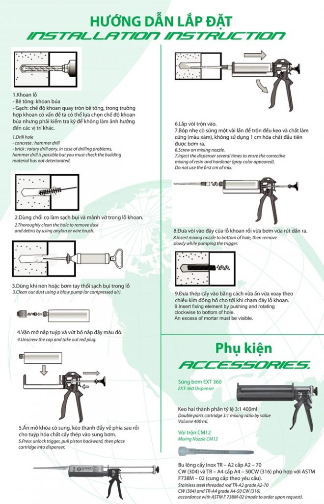 Bu lông inox, vít inox, tắc kê nở inox, chất lượng cao